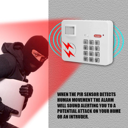 Wireless Security Keypad Alarm, Motion Sensor Password Home Security Keypad with Remote Infrared Detectors
