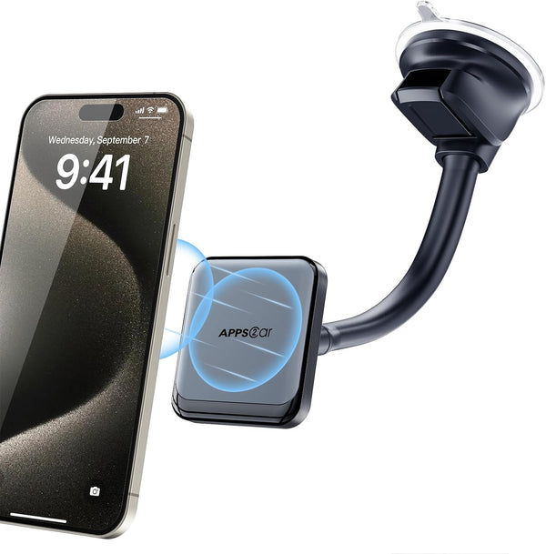 APPS2Car MagSafe Car Mount, Hands Free Magnetic Phone Mount, 360° Rotation for Cell Phone, Compatible with iPhone 15 14