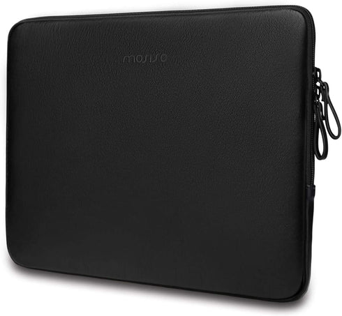 MOSISO Laptop Sleeve Bag for MacBook Air 15 inch 2024 2023 M3 M2/Pro 16 2023-2019, Waterproof PU Leather Padded Case