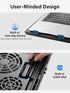 Kootek Laptop Cooling Pad | 5 Quiet Fans for 12"-17" Laptops | Height Adjustable Cooling Stand