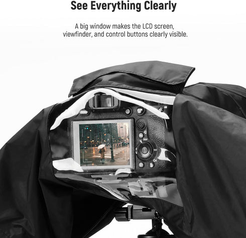 NEEWER Camera Rain Cover, Durable Nylon Raincoat for Canon Sony Nikon DSLR Mirrorless Vlog Camera & Lenses Within 200mm