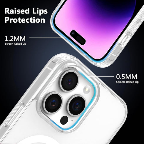 iPhone 14 Magnetic Case, Slim Frosted Clear Cover, MIL-Grade Protection, Scratch-Resistant, Not Yellowing, MagSafe