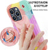 iPhone 15 Pro Max Case 6.7", Heavy-Duty Shockproof Military-Grade Rugged Cover with Ring Stand and Protectors - Rainbow