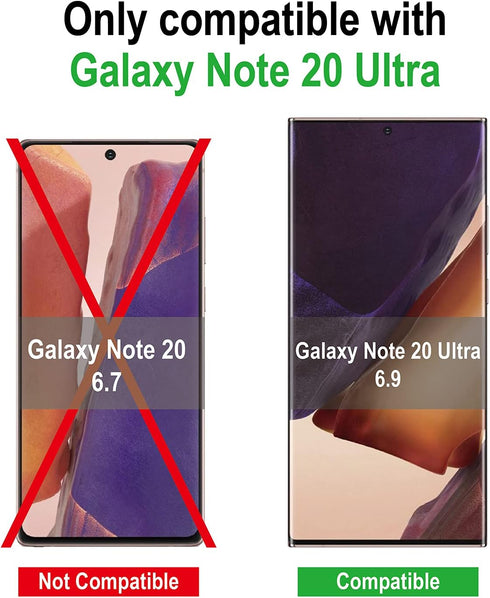 AACL 2 Pack Screen Protector for Samsung Galaxy Note 20 Ultra 5G, Curved Tempered Glass, 6.9 Inch