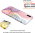 JIAXIUFEN Compatible iPhone X iPhone Xs Case, Gold Sparkle Glitter Marble Slim Shockproof TPU Cover, Pink Purple.