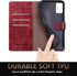 SUANPOT RFID Blocking Leather Wallet Case for Samsung Galaxy A02S, Flip Folio Book Phone Case, Shockproof Cover for Men