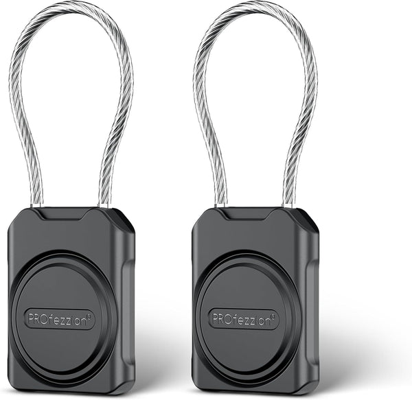 PROfezzion 2-Pack Secure AirTag Holder with Metal Wire Cable, IPX8 Waterproof Case for Luggage, Keys, Pets
