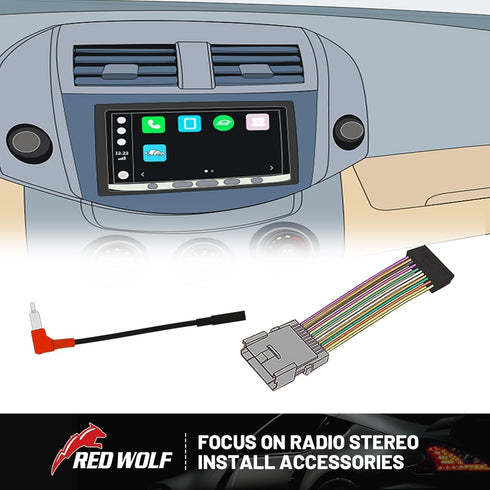 RED WOLF Reverse Camera T-Harness 16-Pin for 2012-2013 Toyota Prius Camry, 2015 Scion tC OEM Factory Display