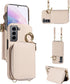 Furiet Wallet Case for Samsung Galaxy S21 5G, Shoulder Strap Ring Buckle, Luxury PU Leather Zipper Flip Organ Purse