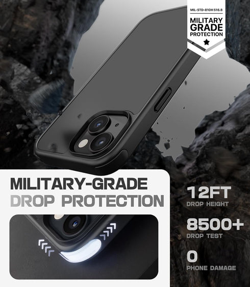Mobnano 15 (2 for iPhone Case Compatible with MagSafe Frosted Matte Shockproof Case, Replaceable Anti-Collision Corners