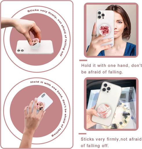 ULENDIS 30 Pieces Blank Sublimation Phone Holders Set - Collapsible Brackets with 30 Aluminum Sheets for DIY Finger