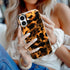 Jefonha 17 17, Compatible with iPhone Case Stylish Leopard Milk Cow Animal Print Phone Case for Women Men, Cute Sparkle