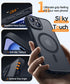 CANSHN Magnetic iPhone 15 Case, Shockproof Protective Cover with Full Camera Protection, Translucent Matte, Black
