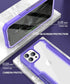 ANSHOW iPhone 12/12 Pro Case, Rugged 360° Full Body with Built-in Screen Protector, Clear Hard PC & Purple Silicone