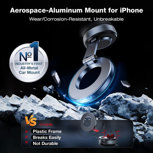 Polynex [80LBS 3200gf 360 17 16 15 14 13 Aerospace Aluminum Magnetic Car Phone Mount for MagSafe Vacuum Suction, Strong