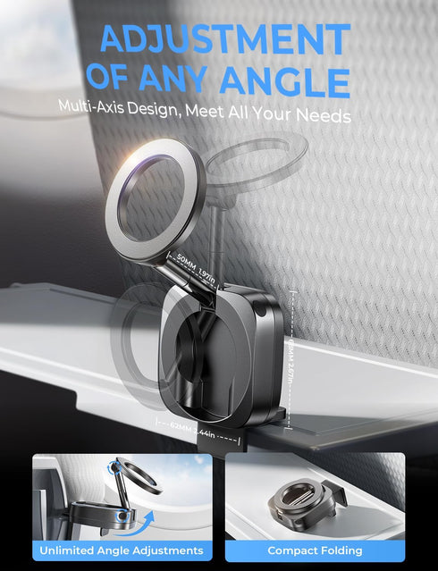 LISEN Universal Flight Airplane Phone Holder Mount for MagSafe Accessories, Handsfree Plane Phone Holder Travel