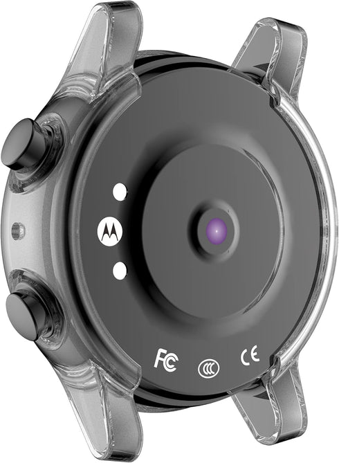 FitTurn Compatible with Moto 360 3rd Gen Screen Protector Case Cover, All-Around Metal Color TPU Bumper