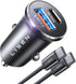 LISEN 95W USB C Car Charger Fast Charging PD65W Super Fast Charging Car Phone Charger Adapter Type C All Metal