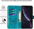 Phone Case for iPhone XR Wallet, Butterfly Floral Embossed PU Leather Flip Cover with Card Holder and Wrist Strap