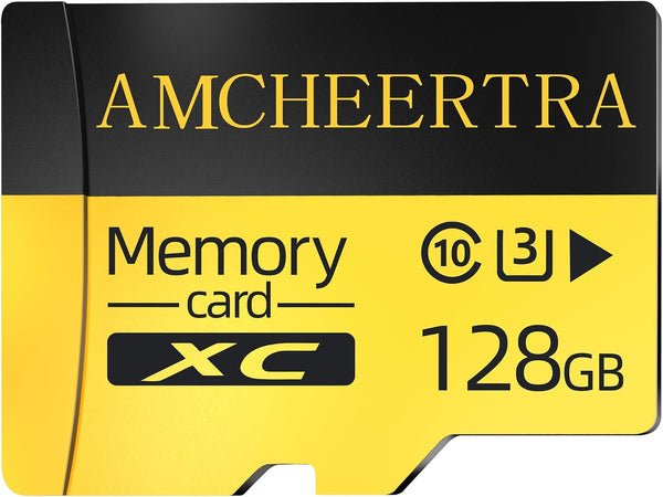 AMCHEERTRA 128GB MicroSDXC Memory Card, 4K, 5K UHD Videos Storing, R/W Up to