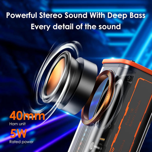 Transparent Wireless Bluetooth Speaker, Portable Mini Speaker with LED Colorful Lights, Stereo Sound TWS Small Speakers