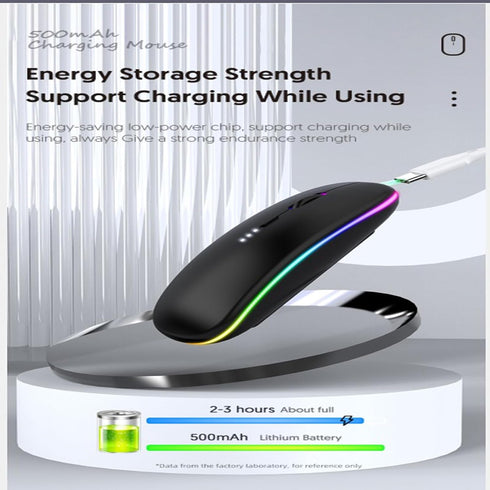 Guiheng 2 Pack Mouse,Portable(BT5.2+USB Wireless Bluetooth Mouse,LED Dual Mode Rechargeable Silent Slim Laptop