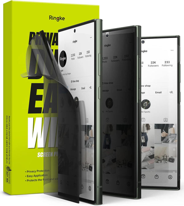 Ringke Privacy Dual Easy Wing for Samsung Galaxy S23 Ultra, Anti-Spy Screen Protector with Easy Application Kit