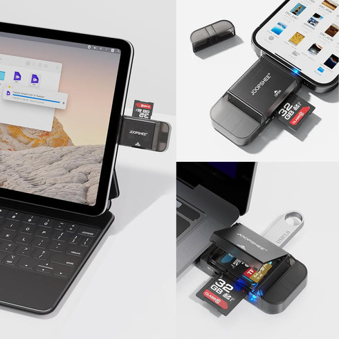 JOOPSHEE 3.0 SD Card Reader USB C,High-Speed Dual Slots USB Type C to Micro SD Card Adapter for MicroSD SDHC SDXC