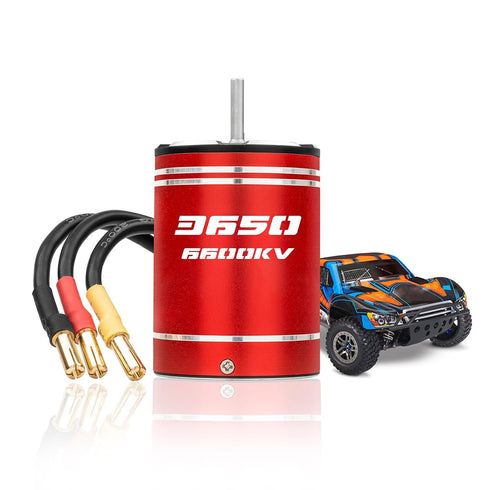 RCXAZ Metal 3650 Brushless Motor 3.175mm Shaft 6600KV Waterproof for 1/10 RC High
