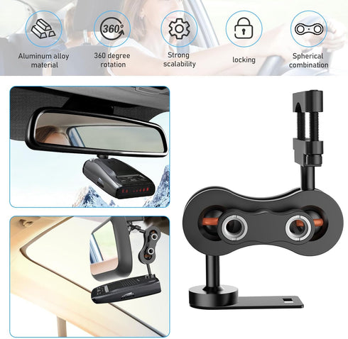 Radar Detector Mount, Rearview Mirror Rod Radar Mounting Base, Suitable for Uniden Radar Models