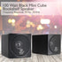 Pyle Home 3" Mini Cube Bookshelf Speakers - 100W Passive Speaker Pair with 3" Paper Cone Driver, Black