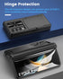 Viaotaily Samsung Galaxy Z Fold 4 Case, Durable Phone Case with Card Holder, Hinge Protection & Screen Protector (Black)