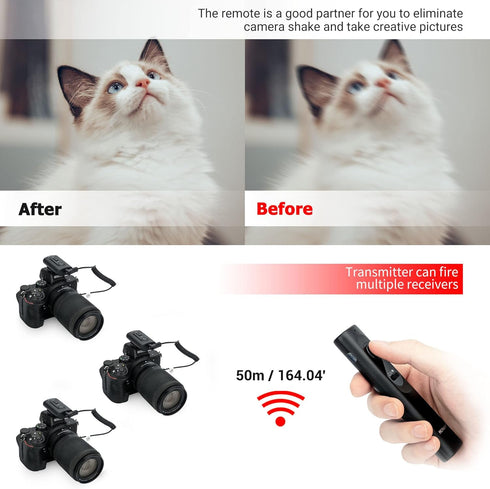 PROfezzion Wireless Shutter Release Remote Control for Fuji Fujifilm X-H2S X-T5 X-T4 X-T3 Cameras