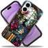 DAIZAG 17,Glossy Case Compatible with iPhone Durable Shock Protection Cover for Girl Women,Dinosaur Rose Bookshelf