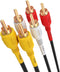 Cmple - 3 RCA Cable 12 Feet, Male to Male Audio Video Cables for VHS/DVD Players, TVs
