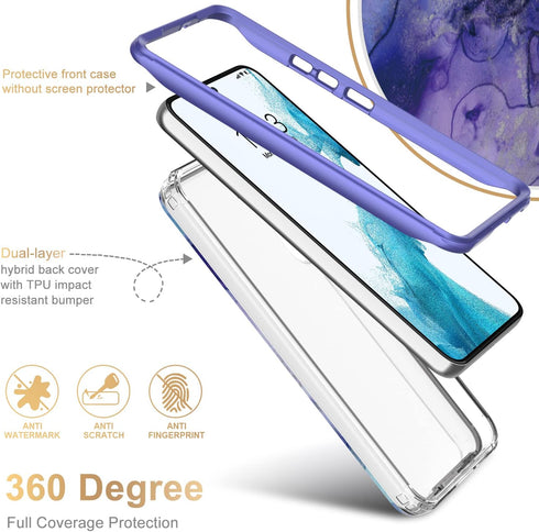 Esdot Samsung Galaxy S22 Plus Case - Fashionable Protective Phone Case Passing 21ft Drop Test (Purple Opal Marble)