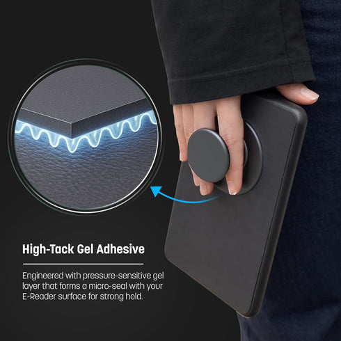 ENCASED Comfort Grip Holder for E-Readers and Tablets - Collapsible Handle (Black)