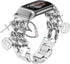 Stylish Metal Wristband for Fitbit Charge 6/5, Cute Strap with Love Cross Pendants, Chain Charms Bracelet