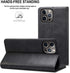 SINIANL iPhone 12 Case, Wallet Case with Card Holder, Leather Book Folding Folio Case, 6.1 inch (Black)