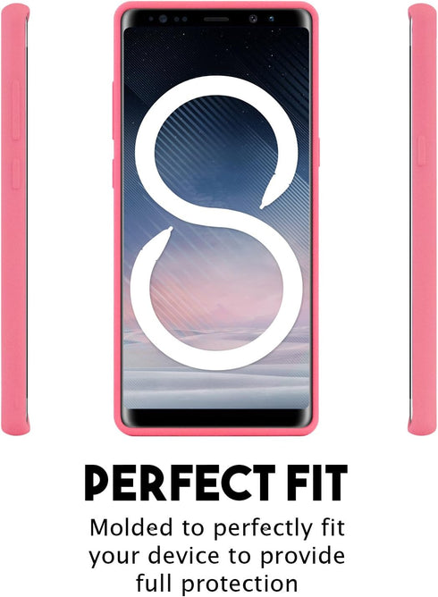 GOOSPERY Soft Feeling Jelly Case for Samsung Galaxy Note 8 (2017) - Silky Slim Bumper Cover (Flamingo)