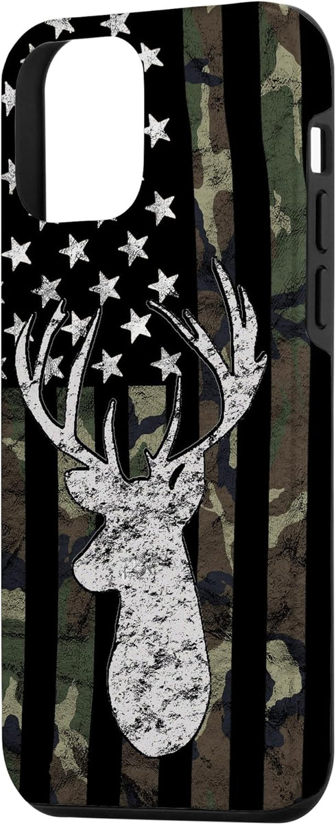 American Flag Whitetail Buck Camouflage Deer Hunting Case for iPhone 12 mini
