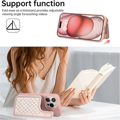 Jcxtrombulous 12/12 for iPhone Pro Wallet Case with Card Holder Slots and Strap, RFID Blocking Magnetic Flip Folio