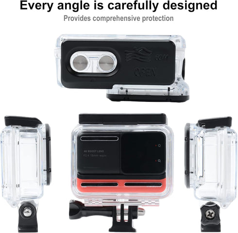 Waterproof Housing Case for Insta360 ONE RS 4K Edition, Underwater Diving Protective Shell with Bracket Accessories