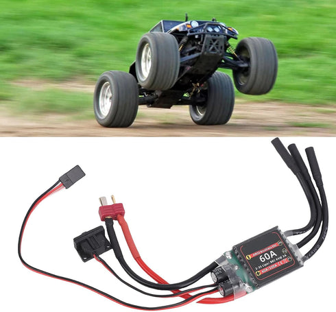 60A 6V 2A AM32 2-3S 3532/3542 Drfeify ESC, Firmware Brushless Electronic Speed Controller with Sine Start for External