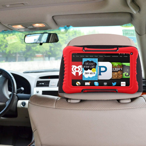 WANPOOL Car Headrest Holder Mount for Kindle Fire Tablet 7Inch / Fire HD 8 / Fire HD 10 / Other Tablets, Black