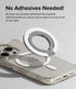 Ringke Smart Ring Magnetic Phone Grip, Extra Strong Magnet 4.45mm, Super Slim Kickstand Multi-Functional Holder - White