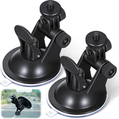 Zelphvt 2 Pack Suction Cup Mount Car Camera Mount Dash Cam Suction Cup