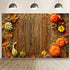 5x3ft Fall Thanksgiving Backdrops for Photography, Rustic Brown Wood Board Festival Decoration for Kids Baby Portraits