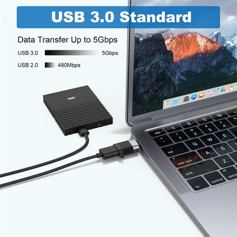 AreMe USB C Adapter (6 Pack), Micro USB Male to USB C Female, USB 3.0 Male to USB C Female Converter Connector