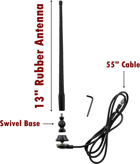 Marine Black AM-FM Rubber Ducky Antenna Kit - AntennaMastsRus for ATV, Boat, Camper, Motorhome, RV, Yacht